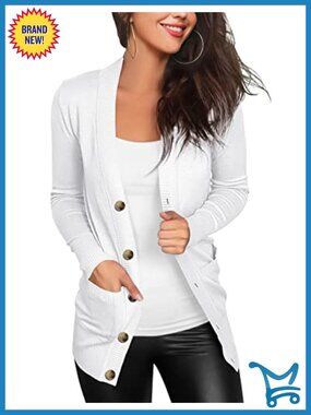 Lightweight Snap Button Front Cardigan Sweater with Pockets